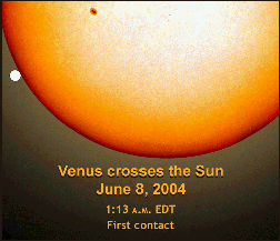 Il transito di Venere sul disco solare